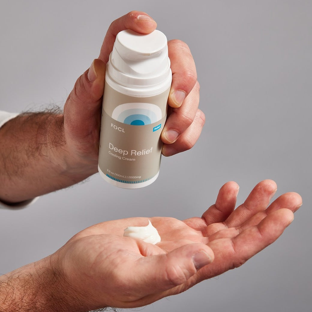 FOCL Day and Night CBD Capsules in plastic bottles for improved sleep, focus, and calm.