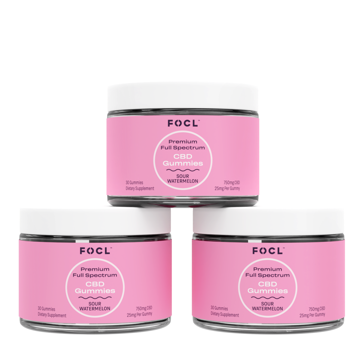 Premium Full Spectrum CBD Gummies 3-Pack - FOCL