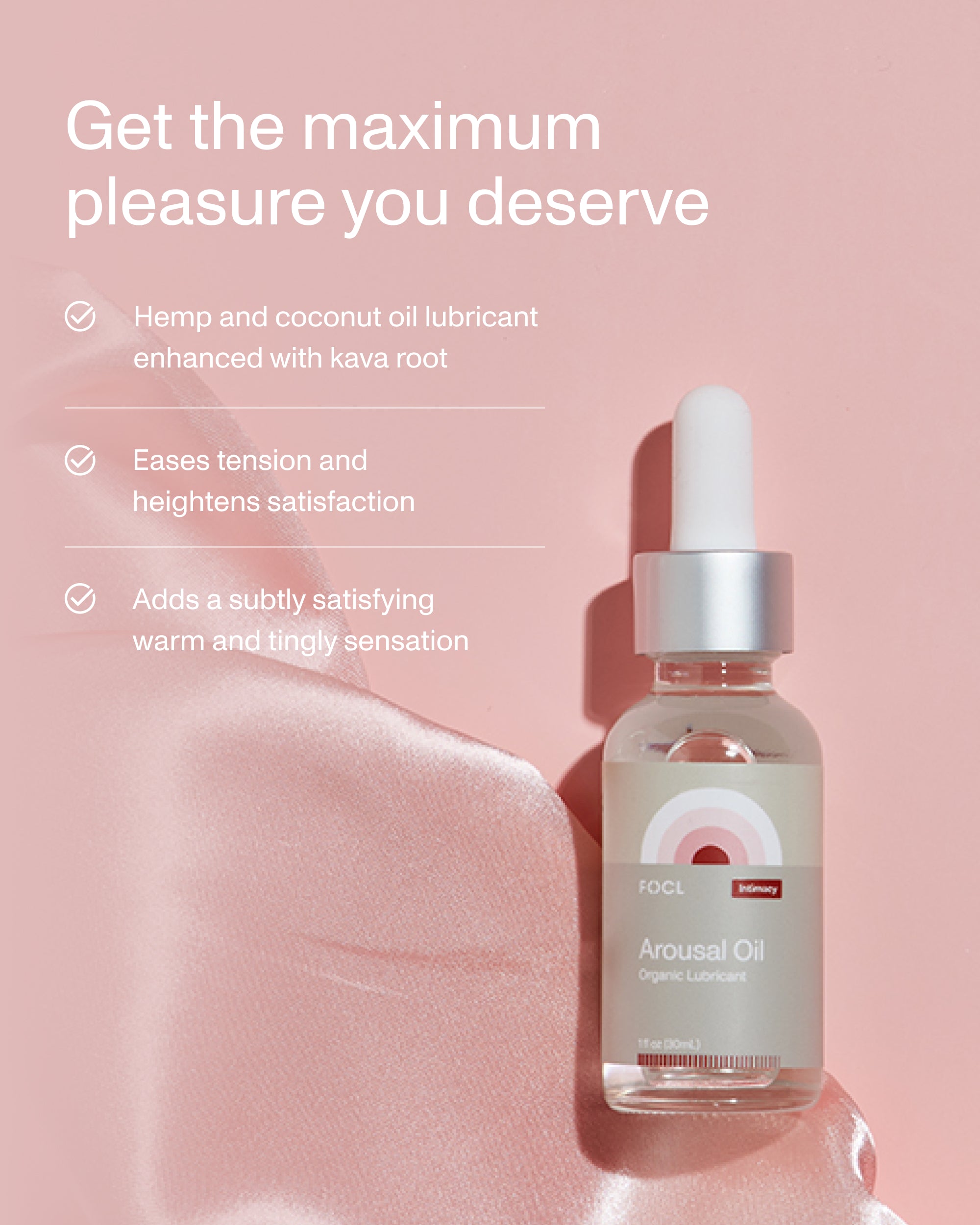 FOCL Arousal Oil bottle - Premium plant-based intimacy enhancer for holistic wellness.