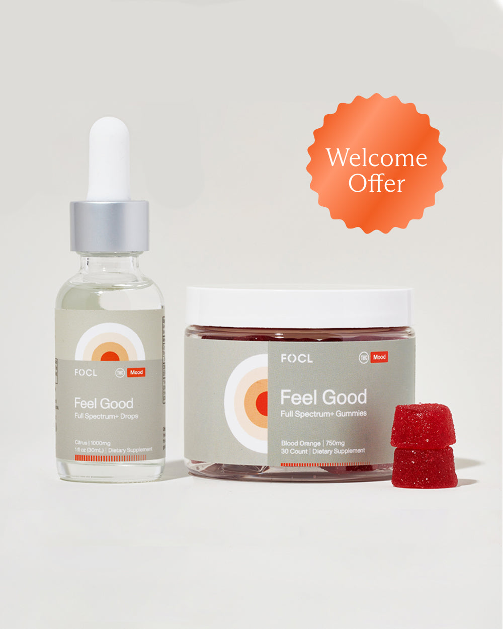 FOCL Feel Good Bundle - Personal care bottles with clear labeling - Promotes sleep, calm, and focus.