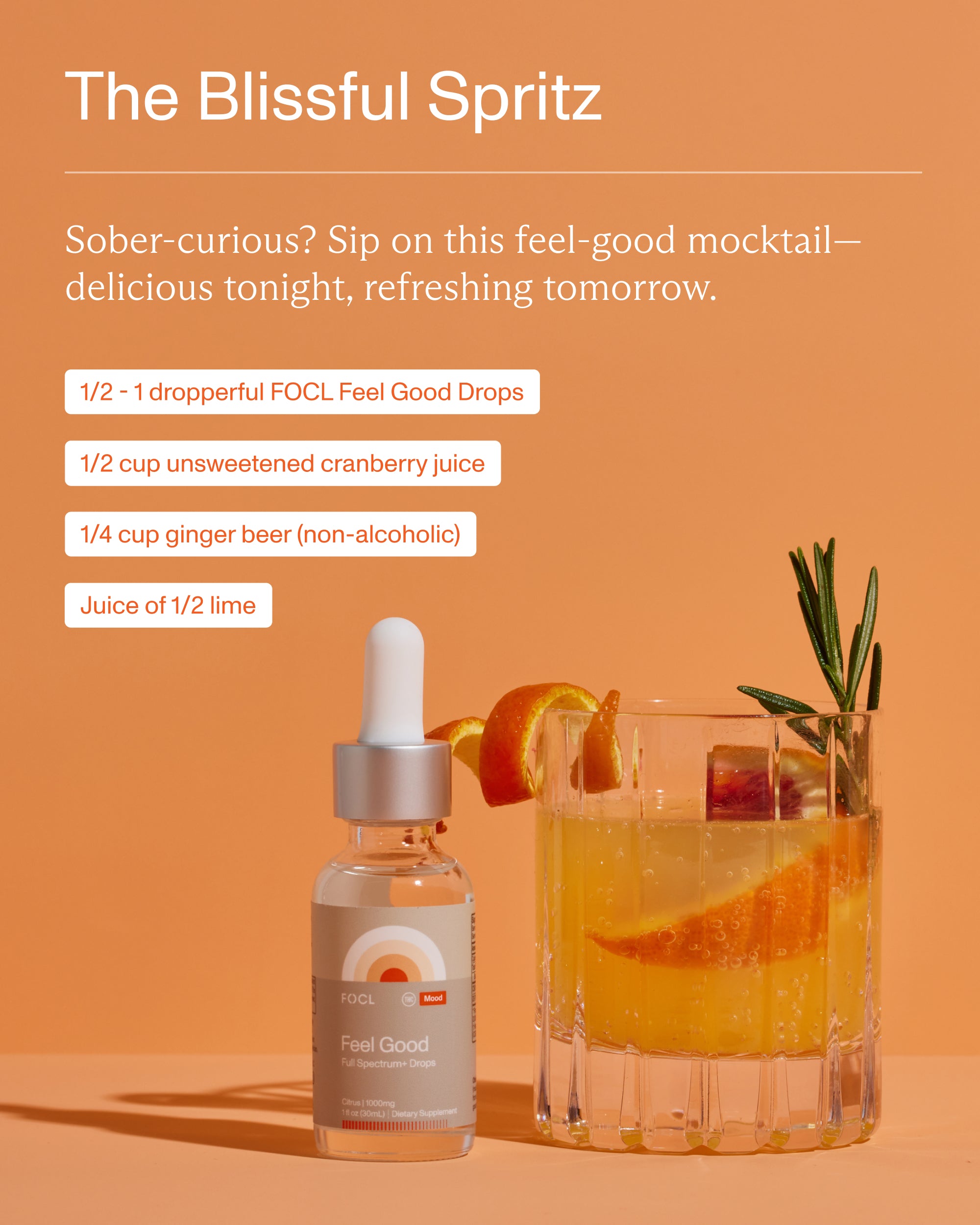 FOCL FeelGood Drops in a Bottle Plant-Based Wellness Supplement for Improved Focus and Calm.