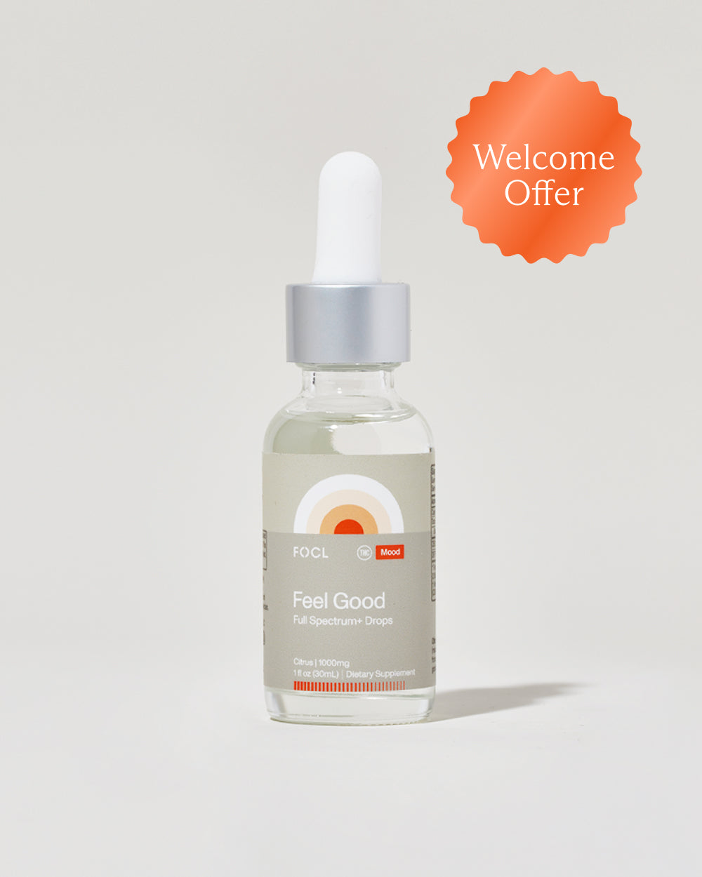 FOCL FeelGood Drops Premium plant-based wellness supplement for calm, focus, and relief.
