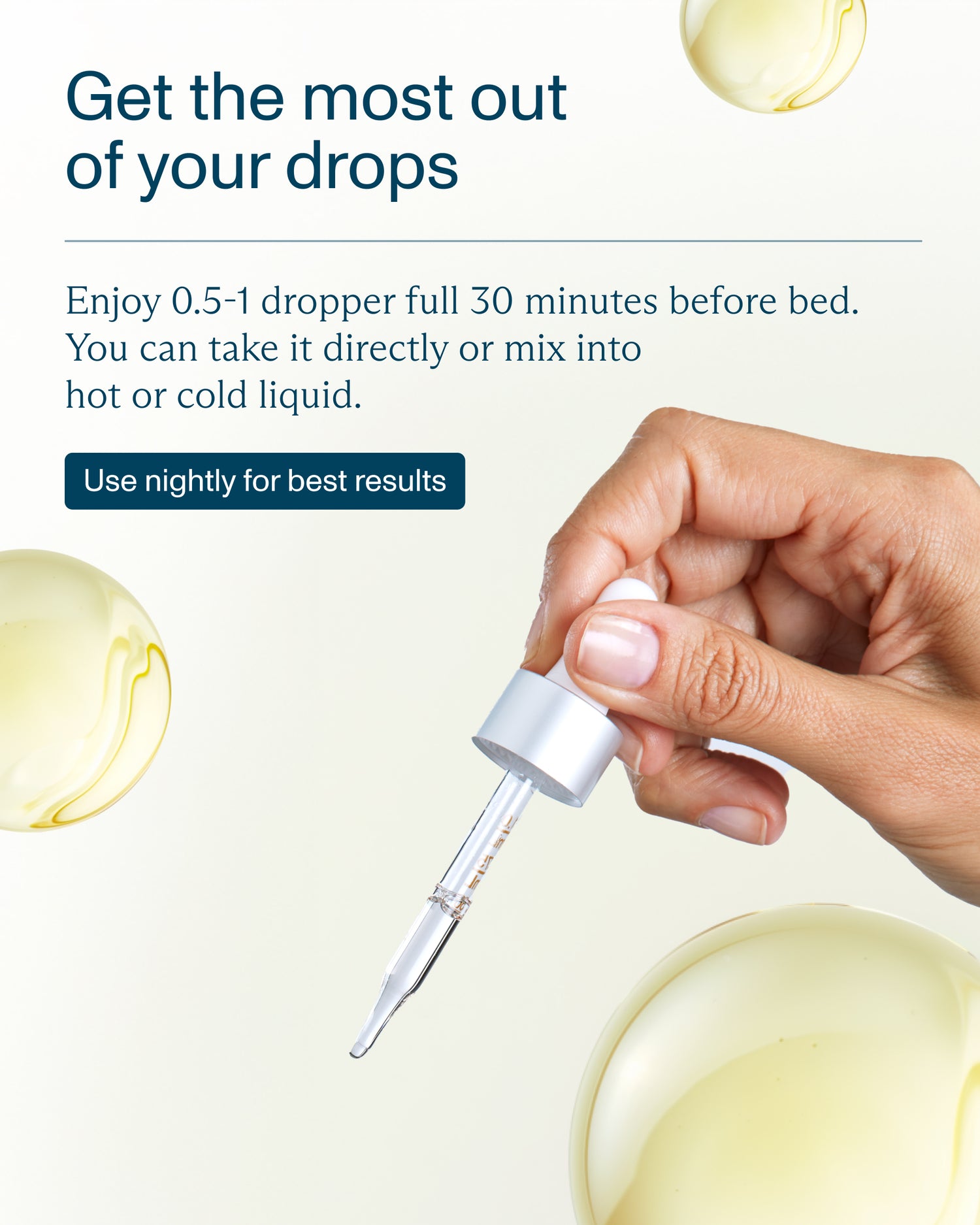 FOCL GoodNight BS Drops in a bottle - Plant-based sleep supplement for restful nights.