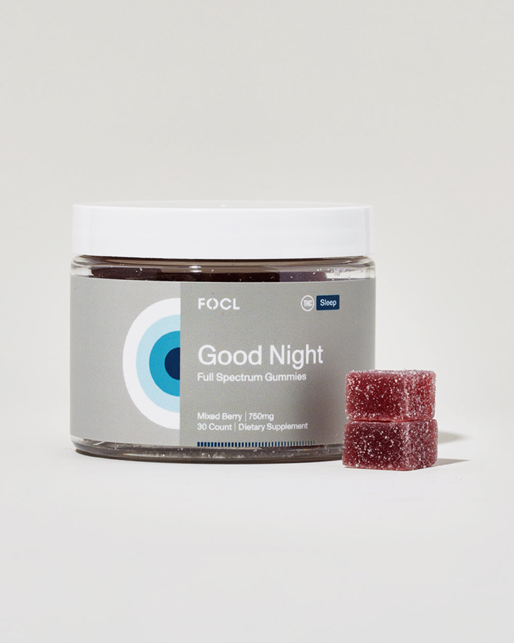 FOCL GoodNight Gummies packaging - Premium wellness supplement for enhanced sleep and calm.