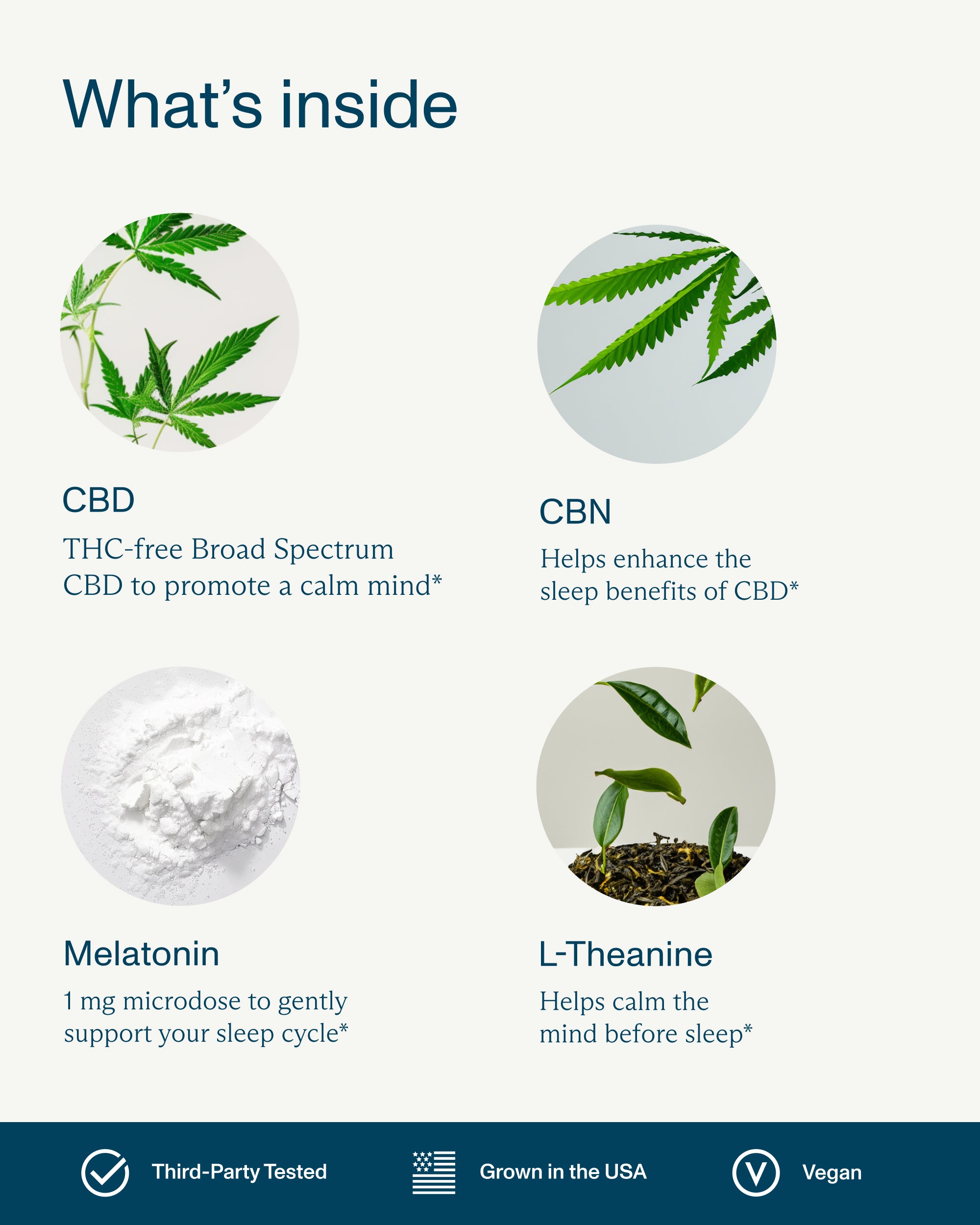 FOCL Sleep supplement bottle - THC free, promotes restful sleep and calm.