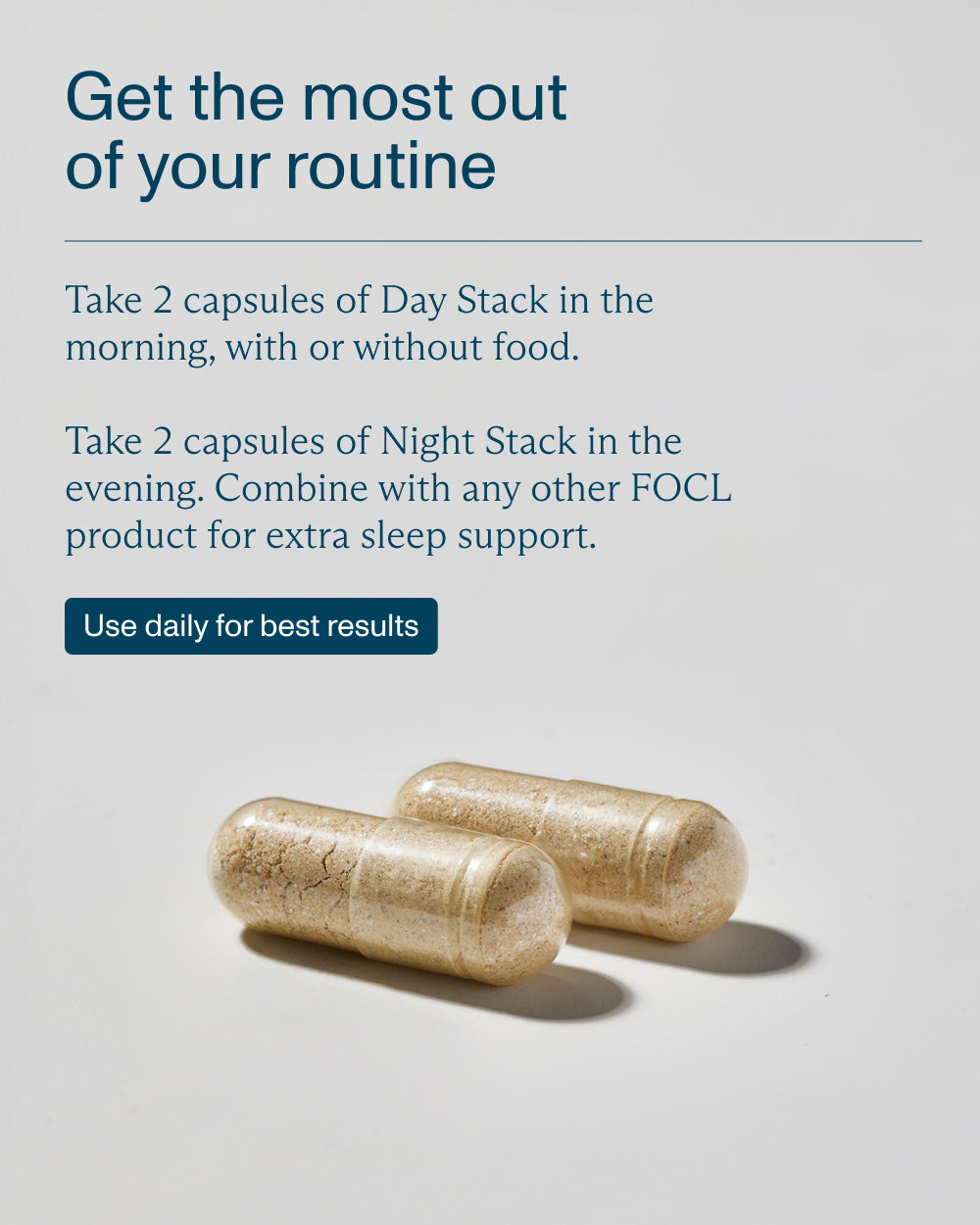 FOCL Stacks Bundle - plant-based wellness capsules - for improved sleep, focus, and calm.