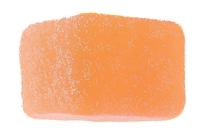 FOCL orange gummy - a plant-based supplement for focus and calm.