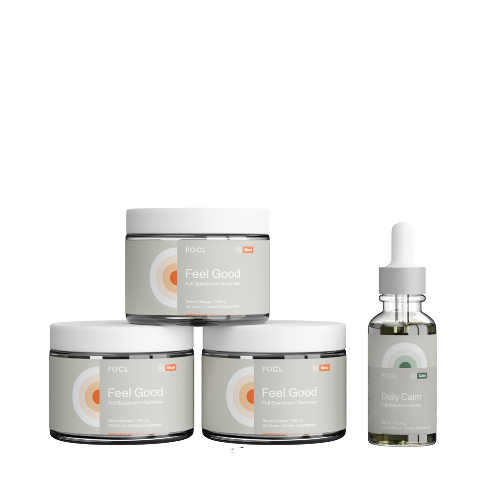 Feel Good FOCL Drops - Premium Bottle of Plant-Based Wellness Supplement - Promotes Calm and Focus.