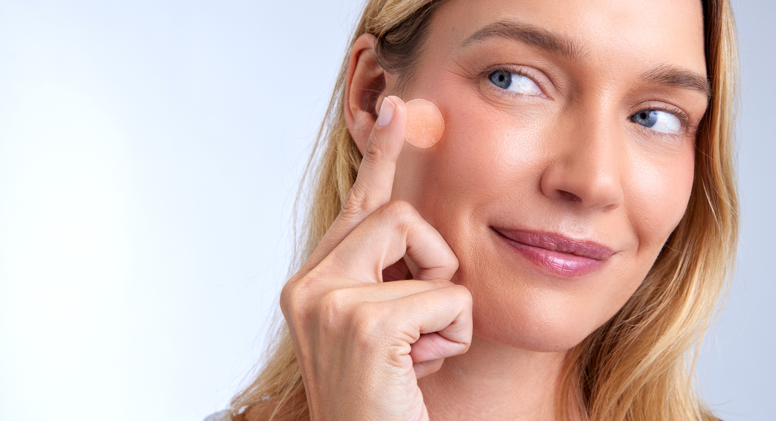 FOCL wellness supplement promo - Close-up of a confident smile - Promoting calm and focus.