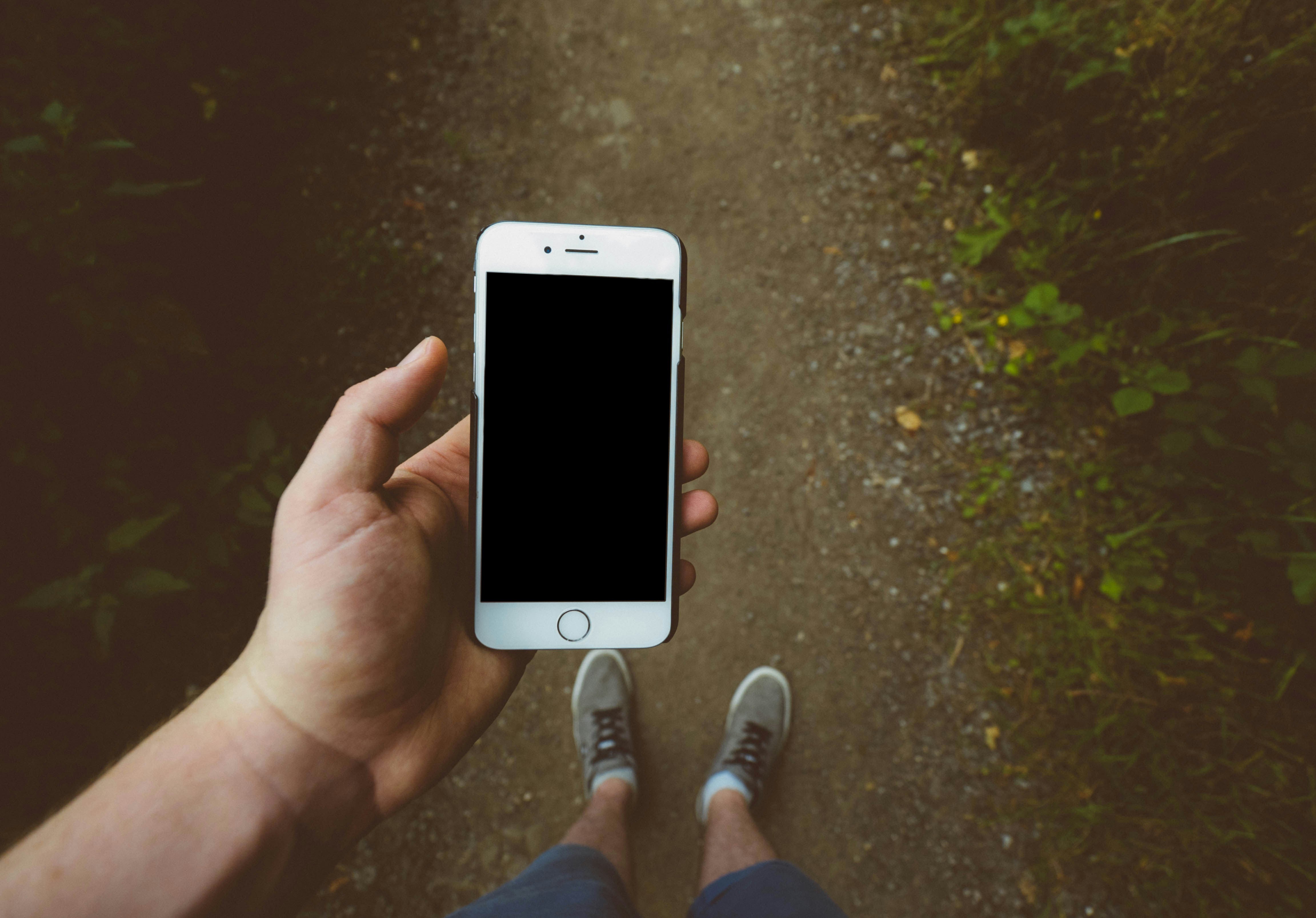 'a person holding a phone'