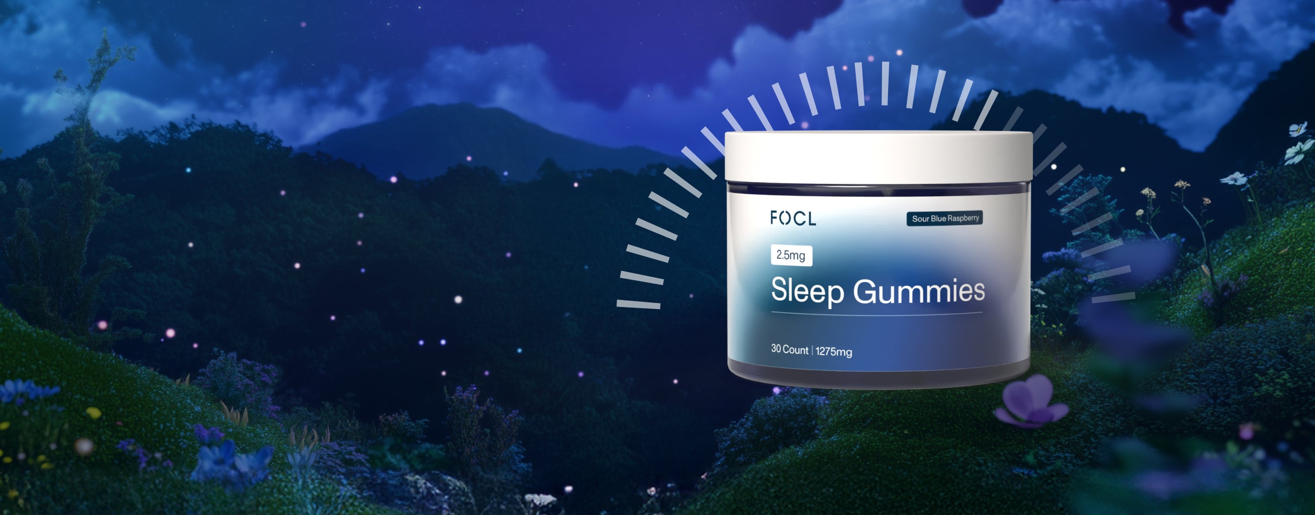 FOCL sleep supplement advertisement on a desktop screen promoting better rest and relaxation.