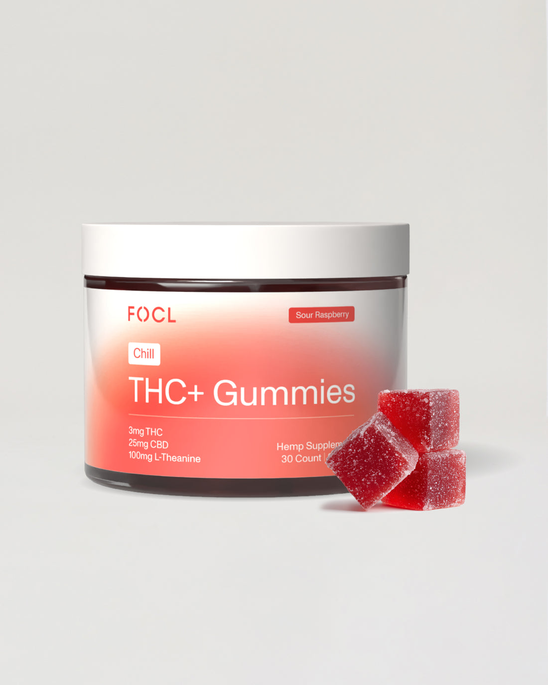 FOCL Chill supplement - plant-based ingredients for calm and relaxation.