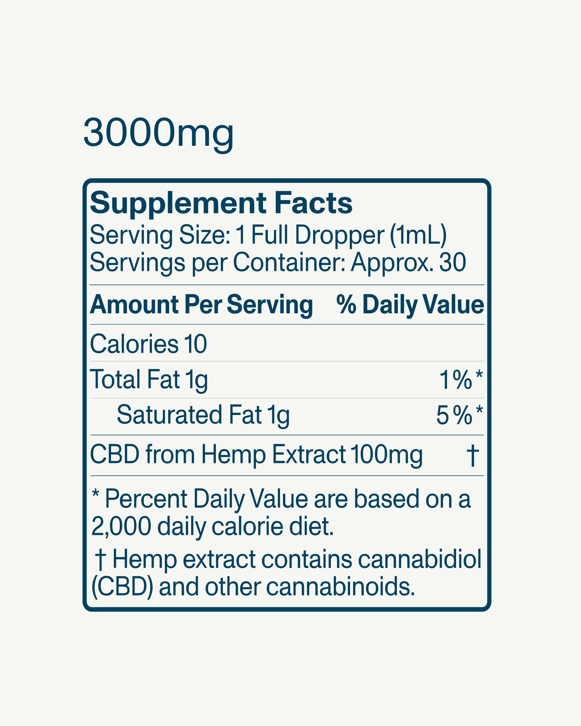 Daily Calm Full Spectrum Drops - Mint 3000mg