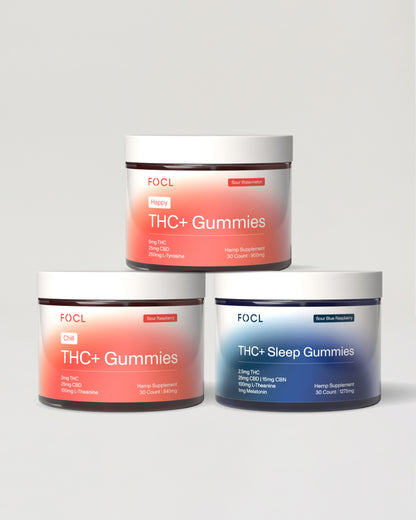 FOCL Variety Bundle - collection of plant-based supplements - promoting sleep, calm, focus, and relief.