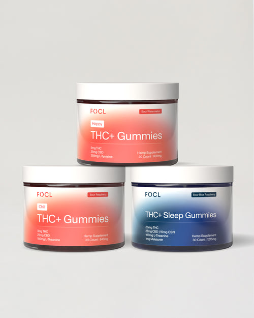 FOCL Variety Bundle - collection of plant-based supplements - promoting sleep, calm, focus, and relief.