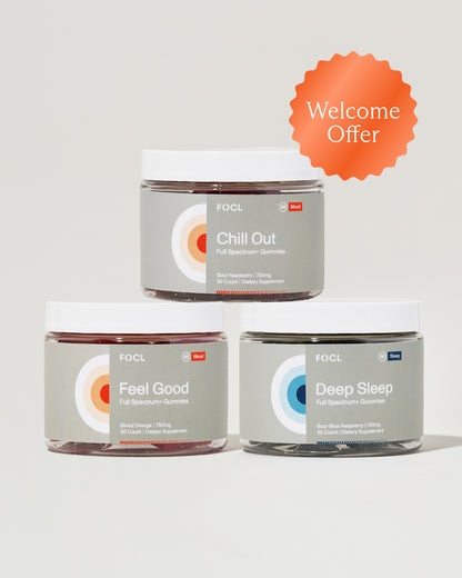 FOCL Variety Bundle Premium plant-based supplements for sleep, focus, and calm support.