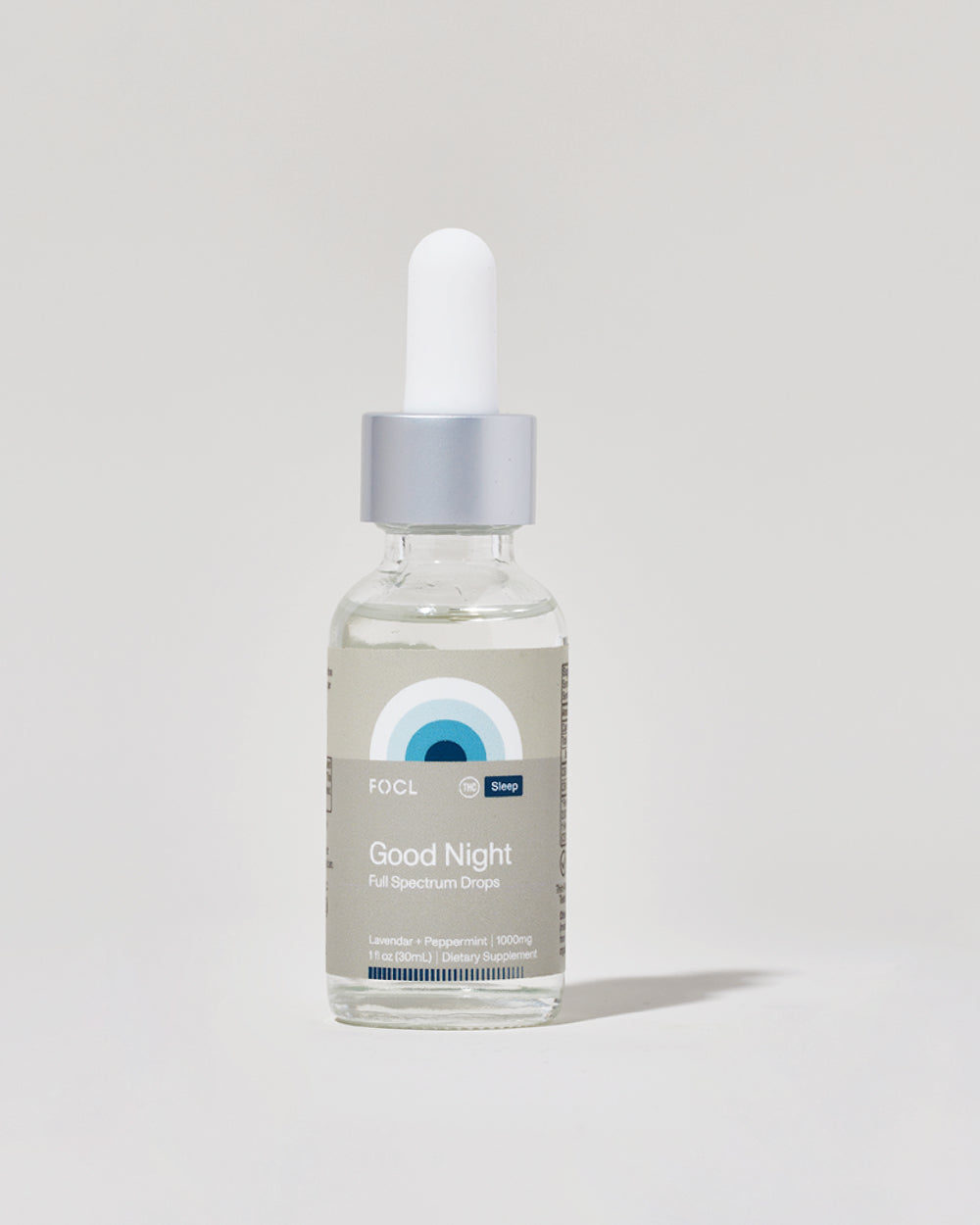 FOCL GoodNight Drops in a bottle - Plant-based sleep support supplement.