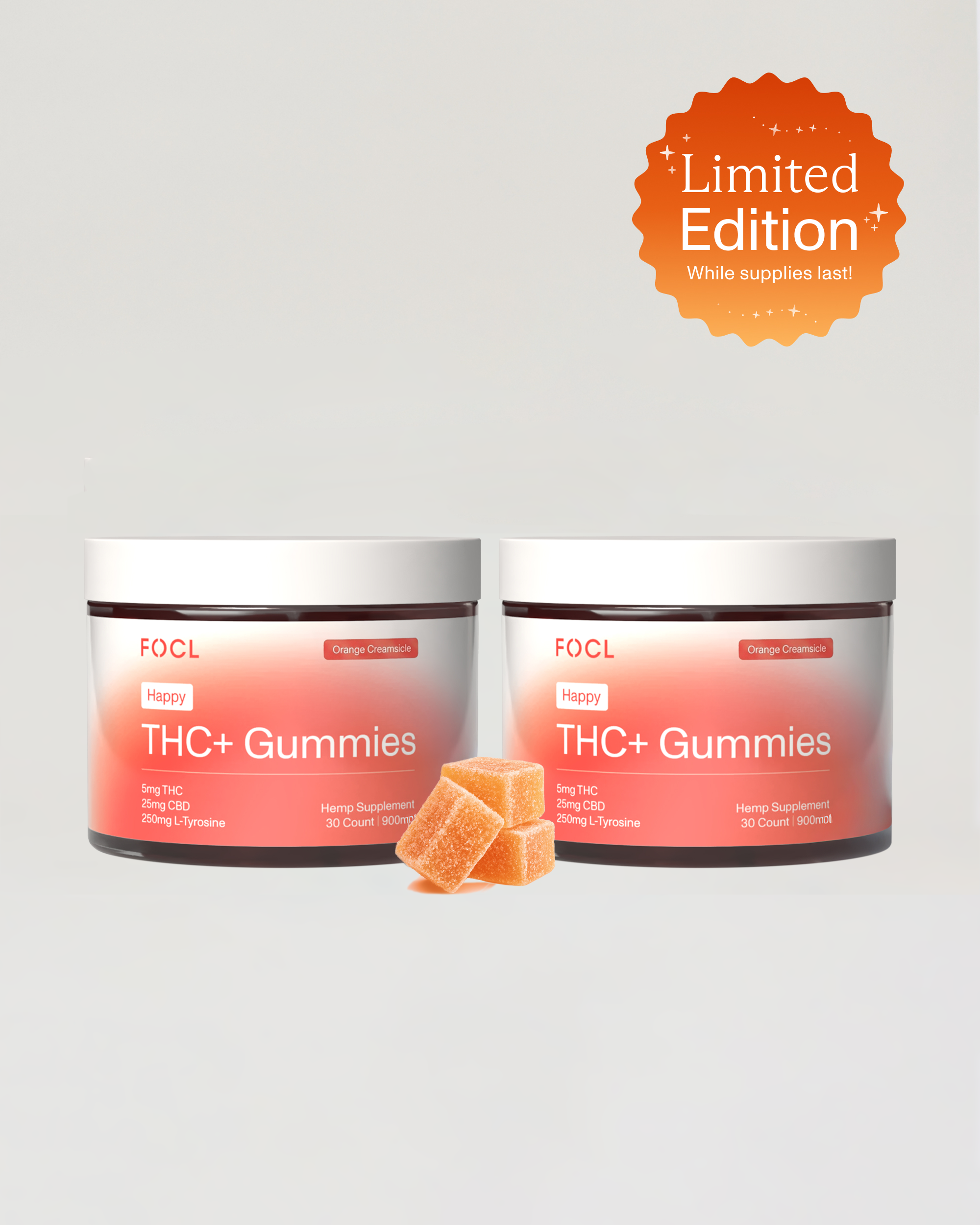 THC+ Happy 5mg Gummies Orange Creamsicle 2-Pack