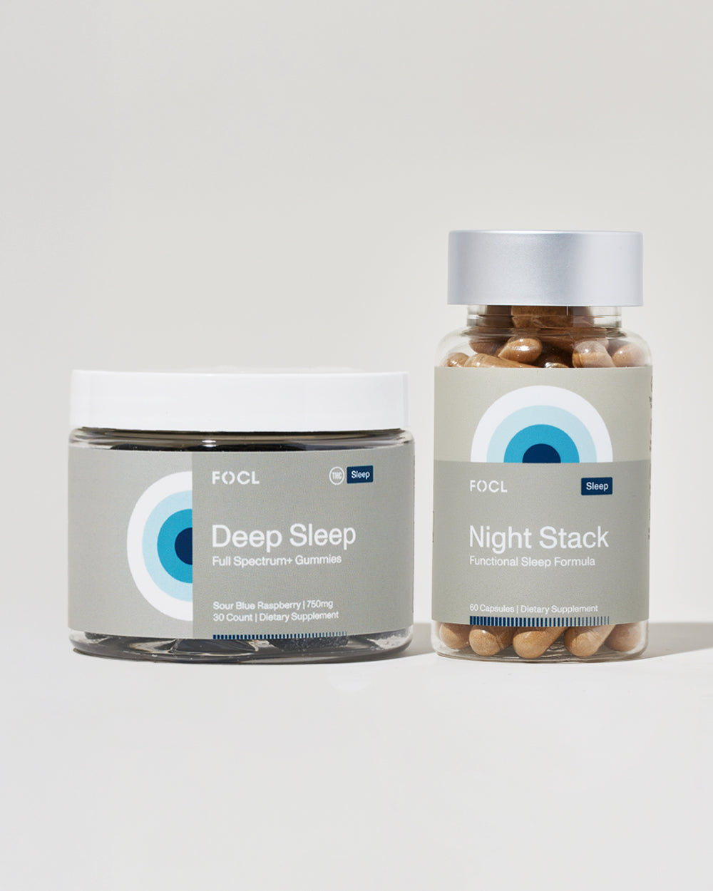 FOCL Night Balance supplement in packaging - promotes restful sleep and calm.