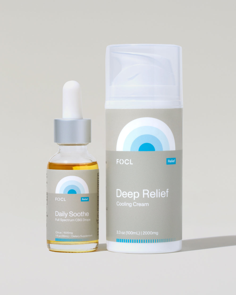 FOCL Relief Bundle - Bottles of plant-based supplements - Supports pain relief and overall wellness.