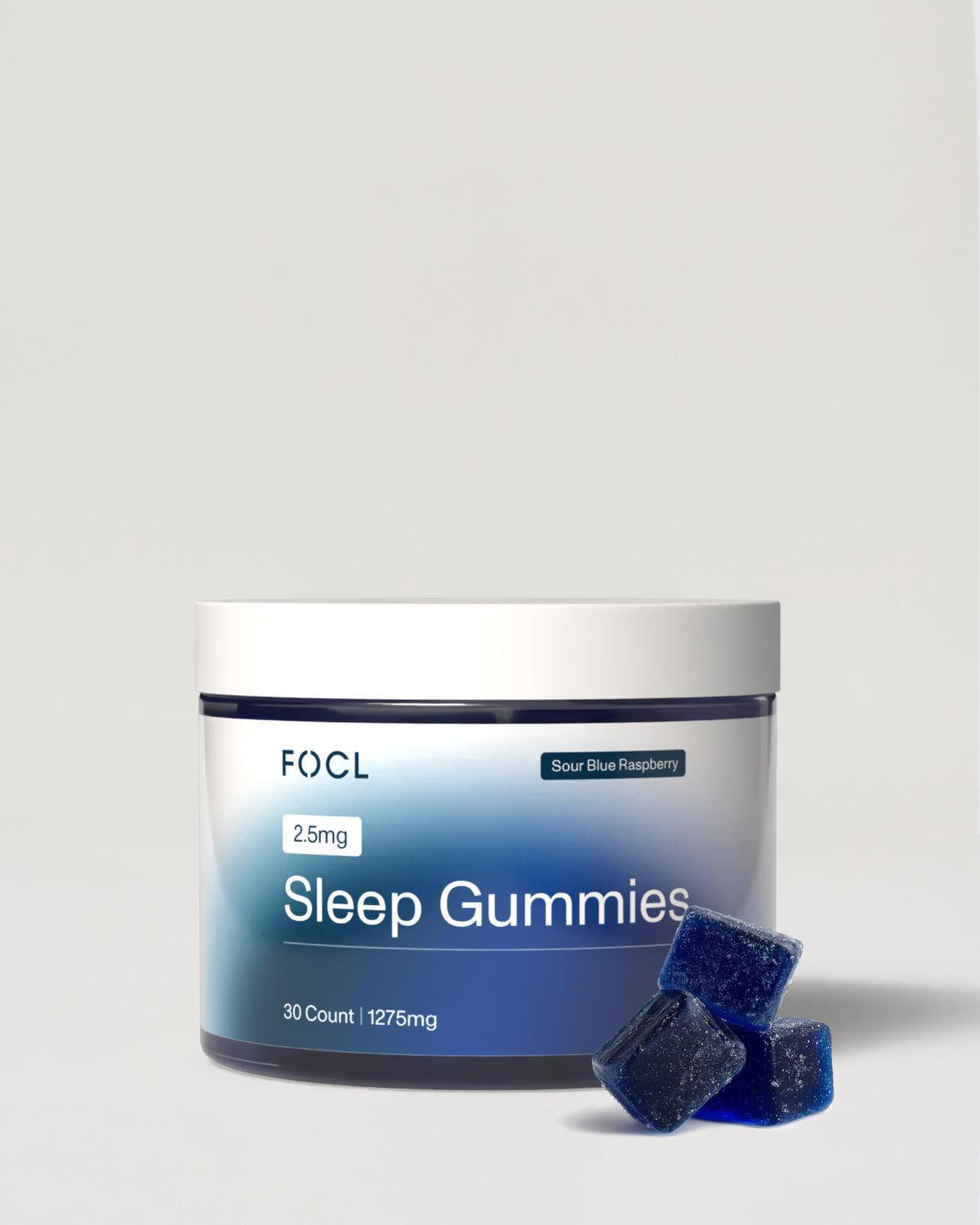 FOCL Sleep Supplement - Bottle with Night Sky Background - Promotes Restful Sleep and Balance.