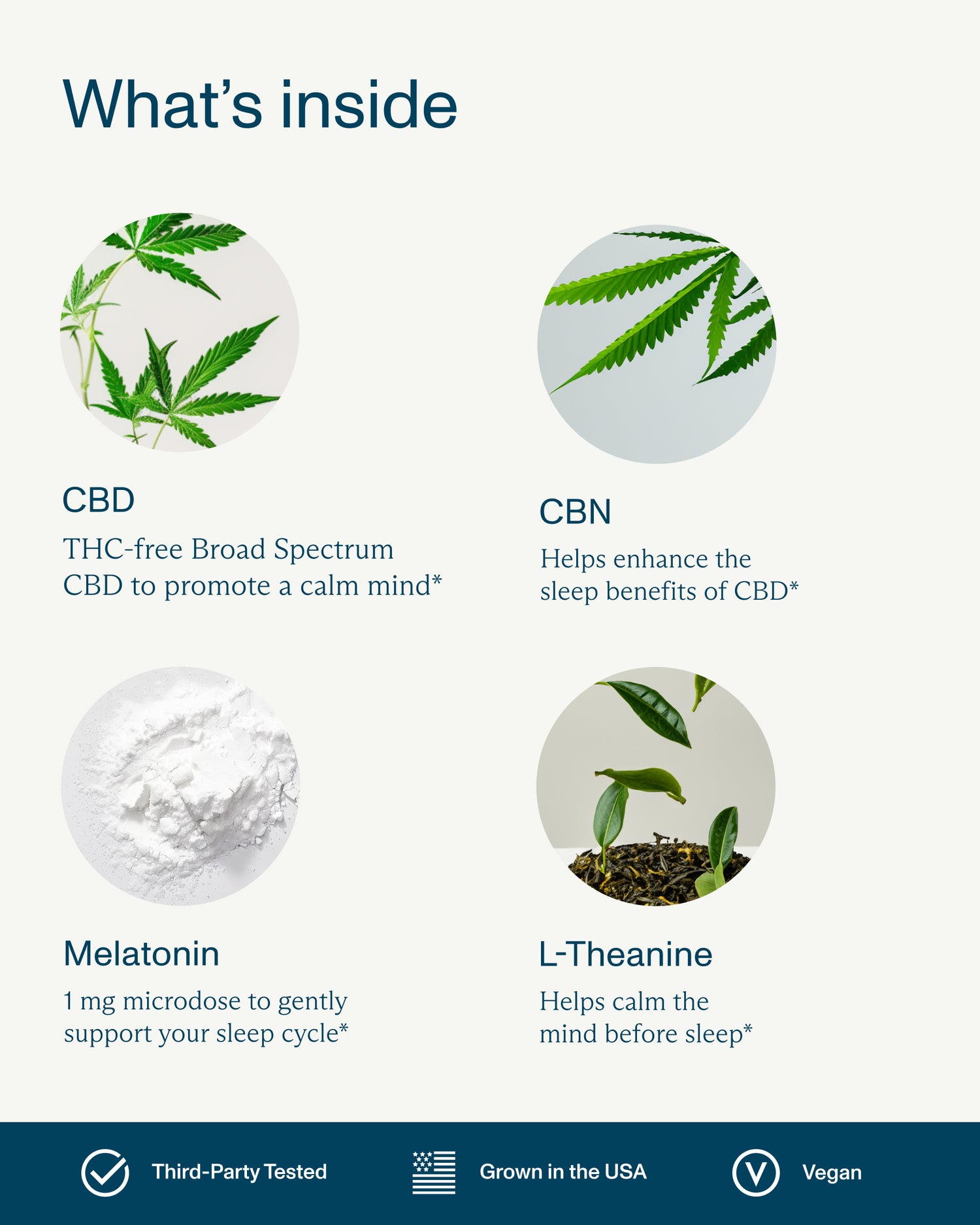 FOCL Sleep supplement bottle - THC free, promotes restful sleep and calm.