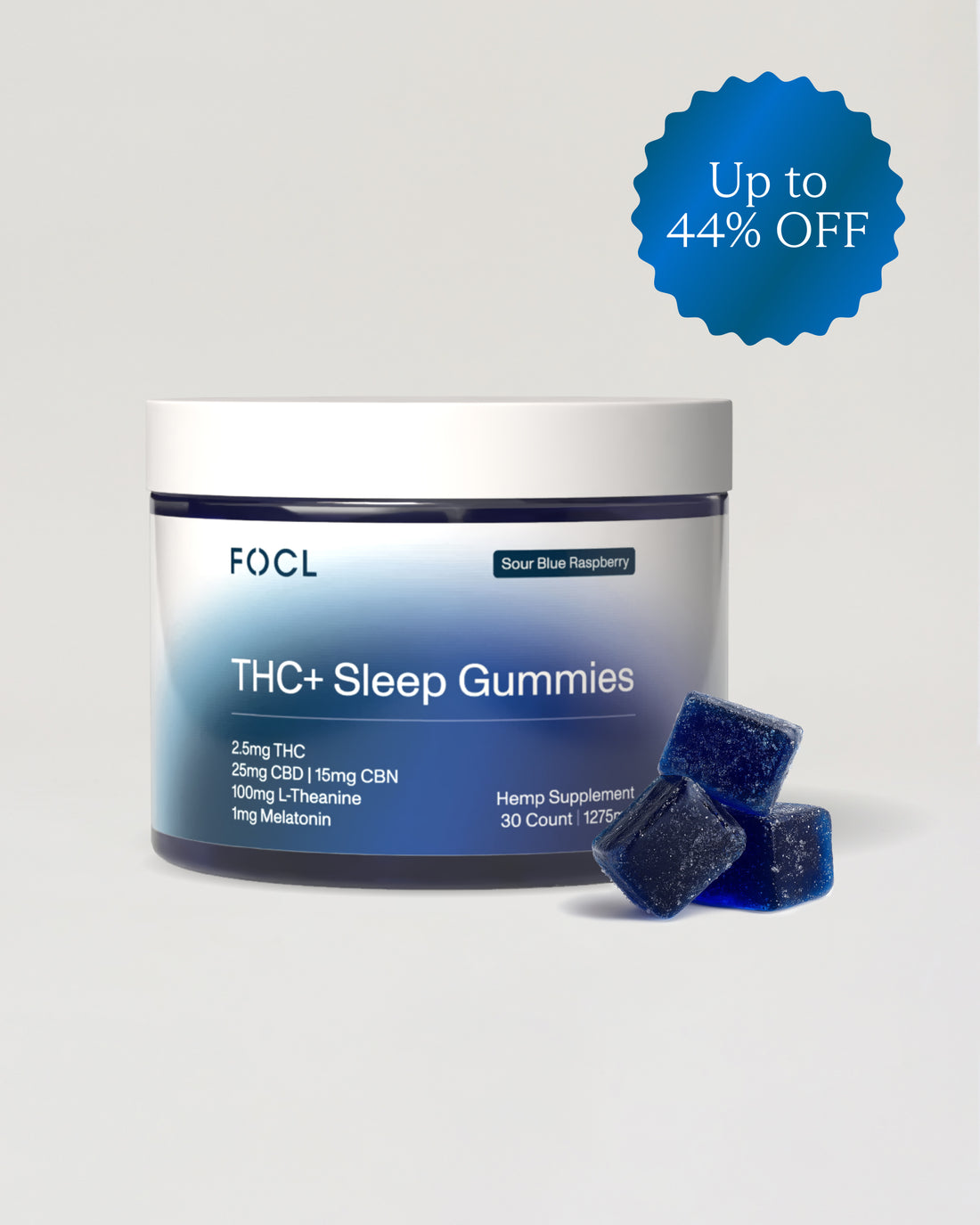 FOCL Sleep supplement bottle - Promotes restful sleep with plant-based ingredients.