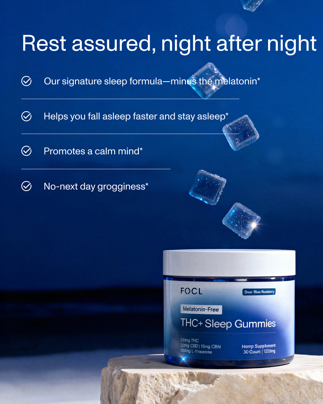 FOCL Sleep Supplement - Melatonin-free personal care box - Promotes restful sleep and calm.