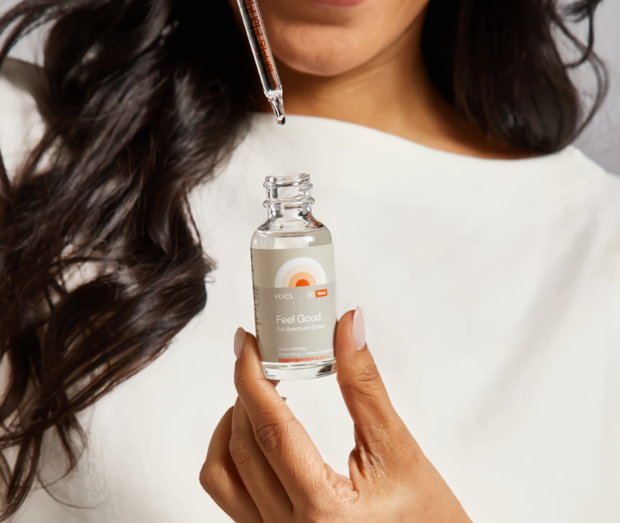 Feel Good Drops - Bottle of FOCL wellness supplement - Promoting calm, focus, and relief.