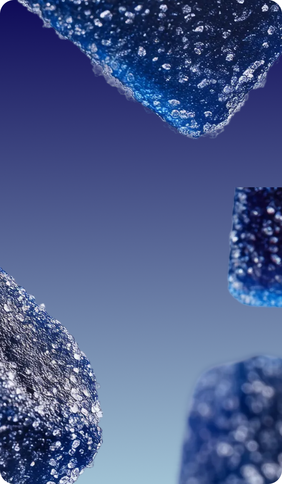 FOCL wellness banner - blue crystal drop symbolizing purity - for better sleep and calm support.