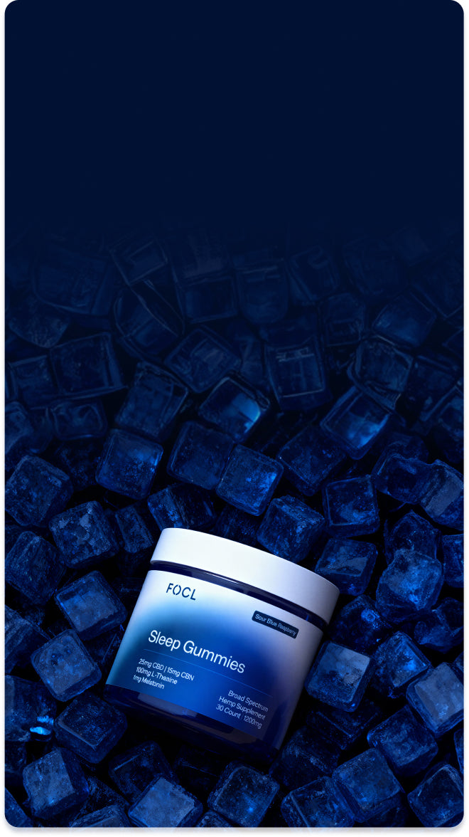 FOCL Sleep Trio - Plant-based wellness supplements in packaging - Supports restful sleep and calm.
