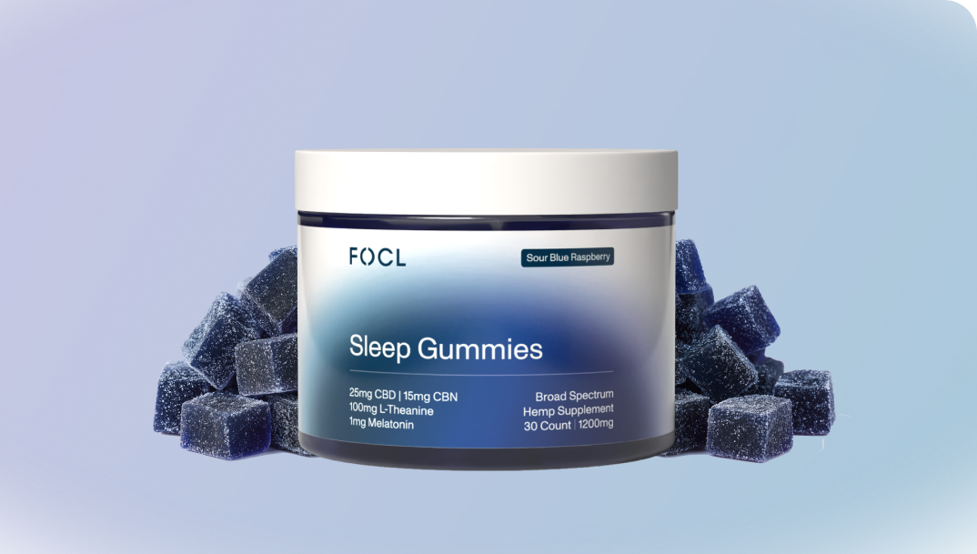 THC-free FOCL wellness supplements for improved sleep, focus, and calm.