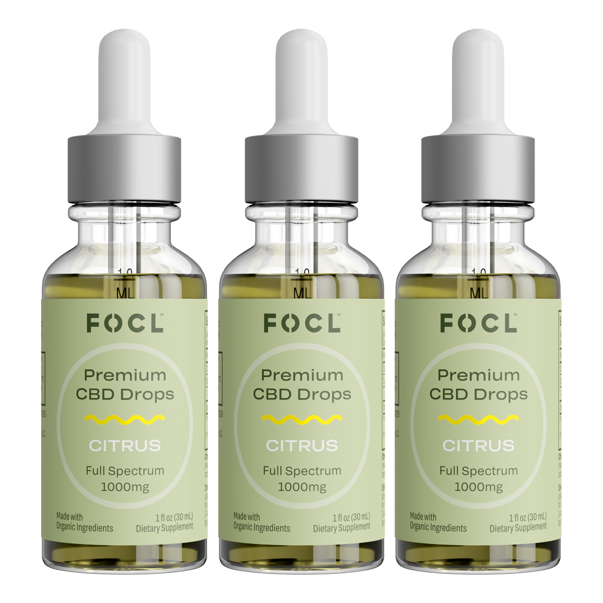 Premium Full Spectrum CBD Drops - FOCL