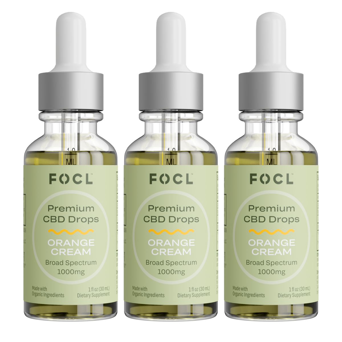 FOCL Premium CBD Drops 3-Pack - FOCL